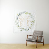 Eukalyptus Herbal Cross Baby Taufbänder Wandteppich (Beispiel (Horizontal))