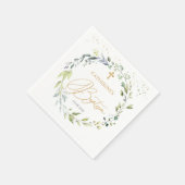 Eukalyptus Herbal Cross Baby Taufe Napkins Serviette (Ecke)