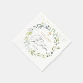 Eukalyptus Herbal Cross Baby-Taufe Serviette (Ecke)