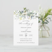 Eukalyptus Herbal Foliage Wedding Einladung (Stehend Vorderseite)