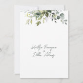 Eukalyptus Herbal Probe Abendessen Einladung (Rückseite)