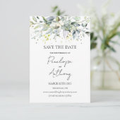 Eukalyptus Herbal Save the Date Einladung (Stehend Vorderseite)