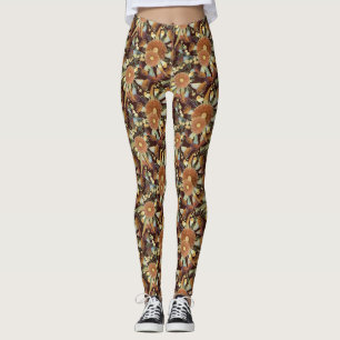 Eukalyptus-Herbst und Wattmuster Leggings