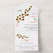 Eukalyptus-Herbstfarben All In One Einladung (Innen Boden)