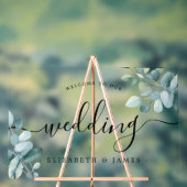 Eukalyptus Herzlich Willkommen bei unserem Hochzei Acrylschild (Neutral)