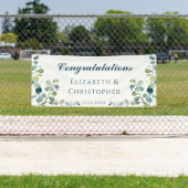 Eukalyptus Herzlichen Glückwunsch Hochzeitsempfang Banner (Insitu)
