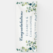 Eukalyptus Herzlichen Glückwunsch Hochzeitsempfang Banner (Vertikal)