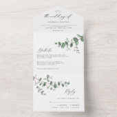 Eukalyptus-Hochzeit, botanisch einladen + uAwg All In One Einladung (Innen Boden)
