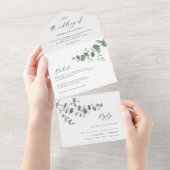 Eukalyptus-Hochzeit, botanisch einladen + uAwg All In One Einladung (Abreißen)