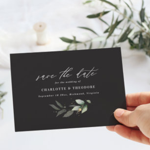 Eukalyptus-Hochzeit botanisch Save the Date Ankündigungspostkarte