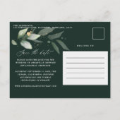 Eukalyptus-Hochzeit botanisch Save the Date Ankündigungspostkarte (Rückseite)