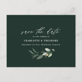 Eukalyptus-Hochzeit botanisch Save the Date Ankündigungspostkarte