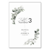 Eukalyptus Hochzeit der botanischen Tischnummer (Rückseite)