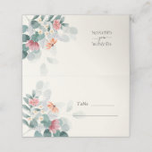 Eukalyptus-Hochzeit der Eleganten Wildblume Platzkarte (Außenseite Aufgefaltet)