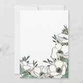 Eukalyptus-Hochzeit der weißen Anemonen Einladung (Rückseite)