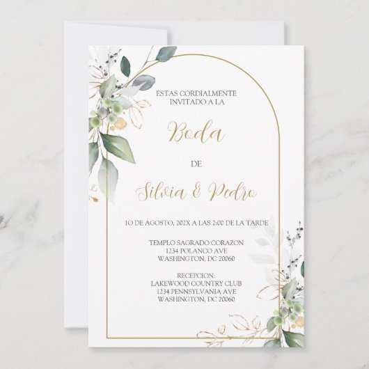 Eukalyptus-Hochzeit Einladung (Vorderseite)