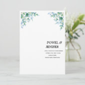 Eukalyptus Hochzeit Einladung (Stehend Vorderseite)