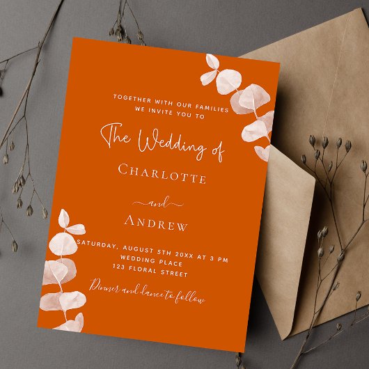 Eukalyptus-Hochzeit Einladung