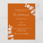 Eukalyptus-Hochzeit Einladungspostkarte (Vorderseite)