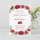 Eukalyptus-Hochzeit im Herbst Burgund Einladung (Stehend Vorderseite)