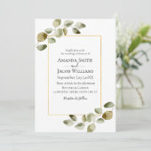 Eukalyptus-Hochzeit im Herbst  Einladung (Stehend Vorderseite)