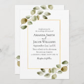 Eukalyptus-Hochzeit im Herbst  Einladung (Vorne/Hinten)