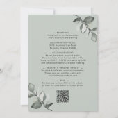 Eukalyptus-Hochzeit in einer Farbe Einladung (Rückseite)