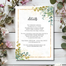 Eukalyptus-Hochzeit in Grün und Gold