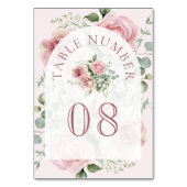 Eukalyptus-Hochzeit in Rosa Tischnummer (Vorderseite)