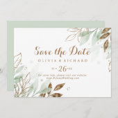 Eukalyptus-Hochzeit in Rustikal Save The Date (Vorne/Hinten)