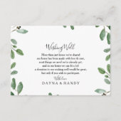 Eukalyptus-Hochzeit in tropischer Rustik wünscht s Begleitkarte (Vorderseite)