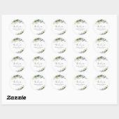 Eukalyptus-Hochzeit Klassischer Rund Sticker (Blatt)