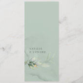 Eukalyptus-Hochzeit Menükarte (Rückseite)