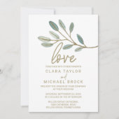 Eukalyptus-Hochzeit mit Goldmedaille Einladung (Vorderseite)