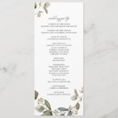 Eukalyptus-Hochzeit mit rustikaler Wasserfarbe Programm (Rückseite)