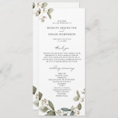 Eukalyptus-Hochzeit mit rustikaler Wasserfarbe Programm (Vorne/Hinten)