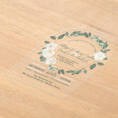 Eukalyptus-Hochzeit mit weißer Blüte Acryleinladungen (Ablage )