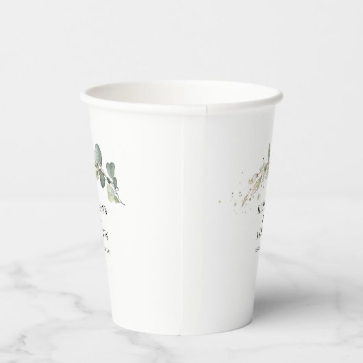 Eukalyptus-Hochzeit Pappbecher (Rechts)
