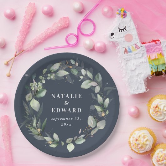 Eukalyptus-Hochzeit Pappteller (Party)