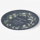 Eukalyptus-Hochzeit Pappteller (Schrägansicht)