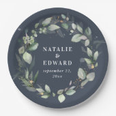 Eukalyptus-Hochzeit Pappteller (Vorderseite)