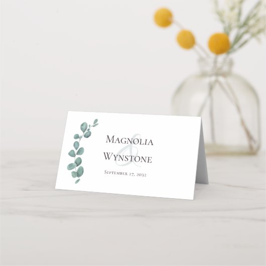 Eukalyptus-Hochzeit Platzkarte (Rückseite)