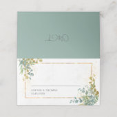 Eukalyptus-Hochzeit Platzkarte (Außenseite Aufgefaltet)
