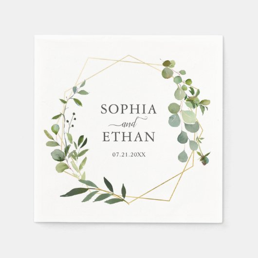 Eukalyptus-Hochzeit Serviette (Vorderseite)