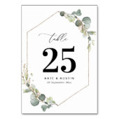 Eukalyptus-Hochzeit Tischnummer (Vorderseite)