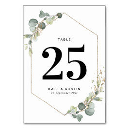 Eukalyptus-Hochzeit Tischnummer