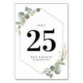 Eukalyptus-Hochzeit Tischnummer (Vorderseite)