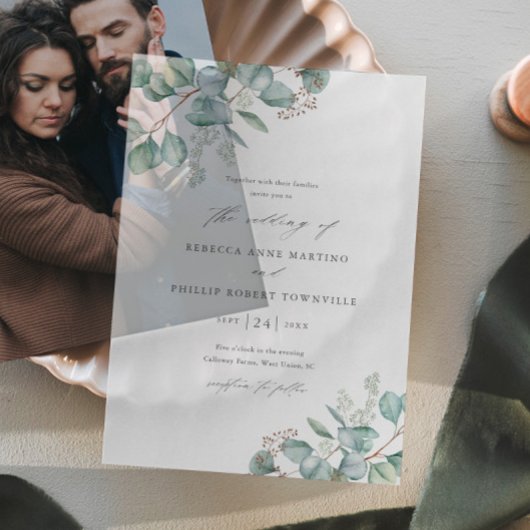 Eukalyptus-Hochzeit von Hand Pergament Einladungen