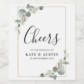 Eukalyptus-Hochzeit Weinetikett (Einzelnes Label)