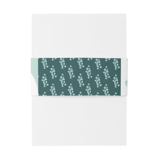 Eukalyptus-Hochzeitband Blätter Grün Einladungsbanderole (Rückseitenbeispiel)